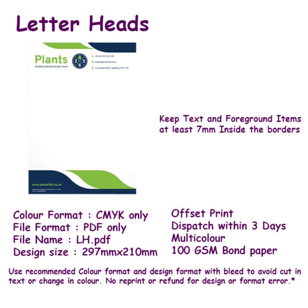 Multicolour Letter Head - Offset Printing-1000 Sheets